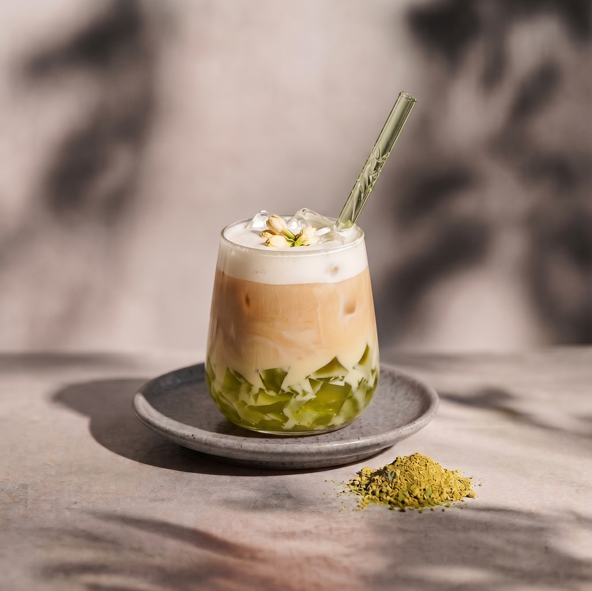 Jasmine latte with jelly